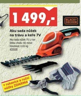 Aku nůžky na trávu a keře GSL 700 Black&amp