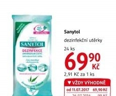Univerzální dezinfekční ubrousky Sanytol