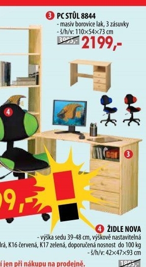 PC stůl 8844 lakovaný
