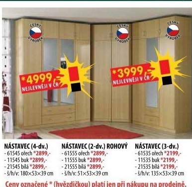 Nástavec ESO 4dveřový 61545 ořech/bílá