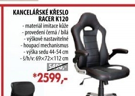 Kancelářské křeslo RACER černá/bílá