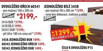 Dvoulůžko 60341 ořech/bílá