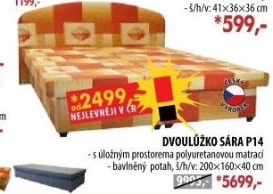 Dvoulůžko SÁRA s úložným prostorem