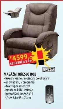 Masážní křeslo BOB hnědá K38