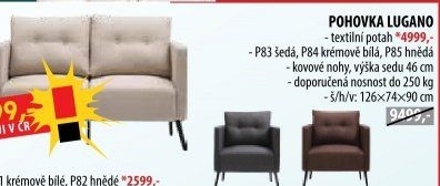 Pohovka LUGANO šedá