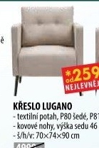 Křeslo LUGANO šedé