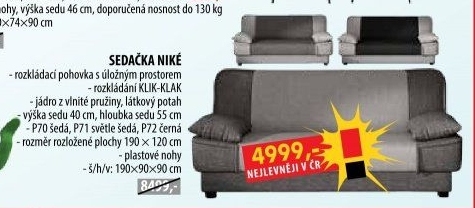 Pohovka NIKÉ šedá