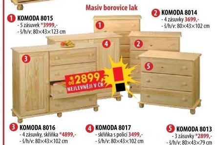 Prádelník 5 zásuvek 8015