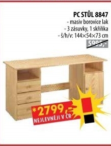 PC stůl 8847 lakovaný