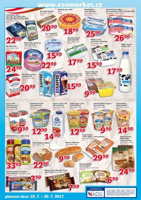 akční leták ESO MARKET 19.7.2017-30.7.2017