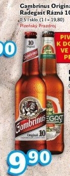 Pivo světlé výčepní Originál 10° Gambrinus