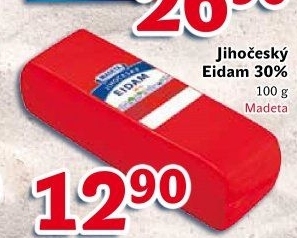 Sýr Eidam Jihočeský 30% Madeta