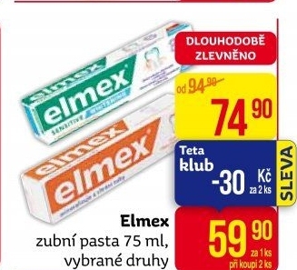 Pasty na zuby Elmex