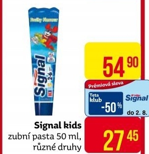 Pasta na zuby dětská Signal