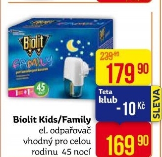 Odpařovač elektrický proti komárům Kids Biolit