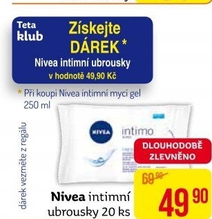 Ubrousky pro intimní hygienu Intimo Nivea