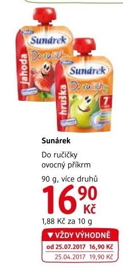 Ovocné pyré Do ručičky Sunárek
