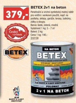 Nátěr 2v1 na beton polomat Betex