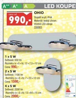 Koupelnové osvětlení Ohio Top Light