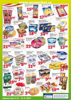 akční leták ESO MARKET 2.8.2017-13.8.2017