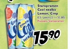 Nealkoholické pivo ochucené Staropramen Cool