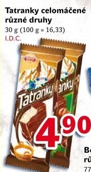 Celomáčené Tatranky Sedita