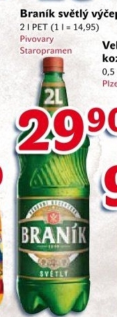 Pivo světlé výčepní 10° Braník