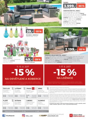 akční leták Kika nábytek 31.7.2017-13.8.2017
