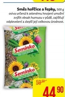 Osivo směs hořčice a řepky Semínko