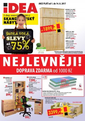 akční leták IDEA nábytek 1.8.2017-14.8.2017