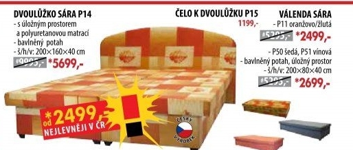 Válenda SÁRA s úložným prostorem P11