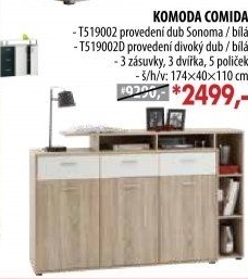 Komoda COMIDA 2 divoký dub/bílá