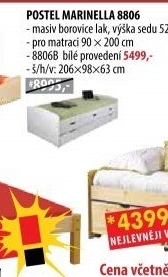 Jednolůžko MARINELLA bílé 8806B