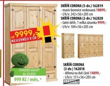 Skříň 5dveřová CORONA vosk 162819