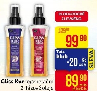Olej na vlasy dvoufázový Gliss Kur Schwarzkopf