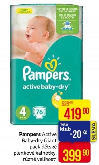 Pleny dětské Pampers Active Baby Dry