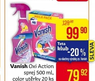 Odstraňovač skvrn ve spreji Oxi Action Vanish