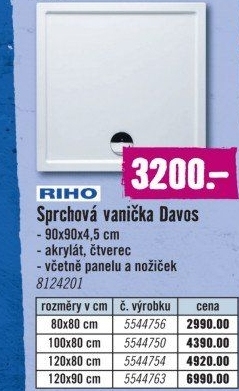 Sprchová vanička Davos Riho