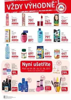 akční leták dm drogerie 9.8.2017-5.9.2017