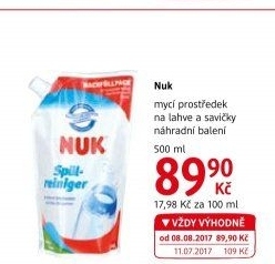 Prostředek mycí na lahve a savičky NUK - náplň
