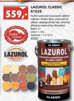 Lazura na dřevo Classic Lazurol