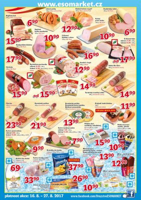akční leták ESO MARKET 16.8.2017-27.8.2017