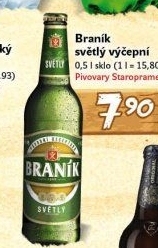 Pivo světlé výčepní 10° Braník