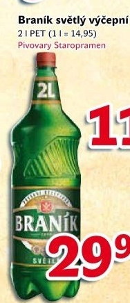 Pivo světlé výčepní 10° Braník