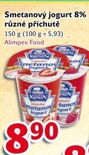 Ochucený jogurt smetanový Kunín