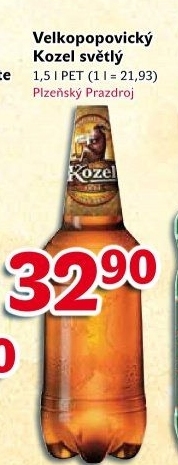 Pivo světlé výčepní 10°Velkopopovický Kozel