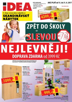 akční leták IDEA nábytek 15.8.2017-31.8.2017