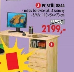PC stůl 8844 lakovaný