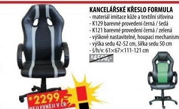 Kancelářské křeslo FORMULA černá/zelená
