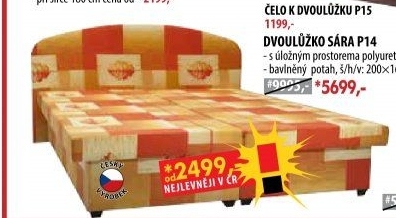 Dvoulůžko SÁRA s úložným prostorem P14